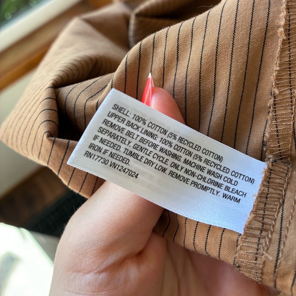 EUC Future Collective Belted Maxi Shirtdress Tan/ Black Striped (Size:L) - Picture 15 of 16